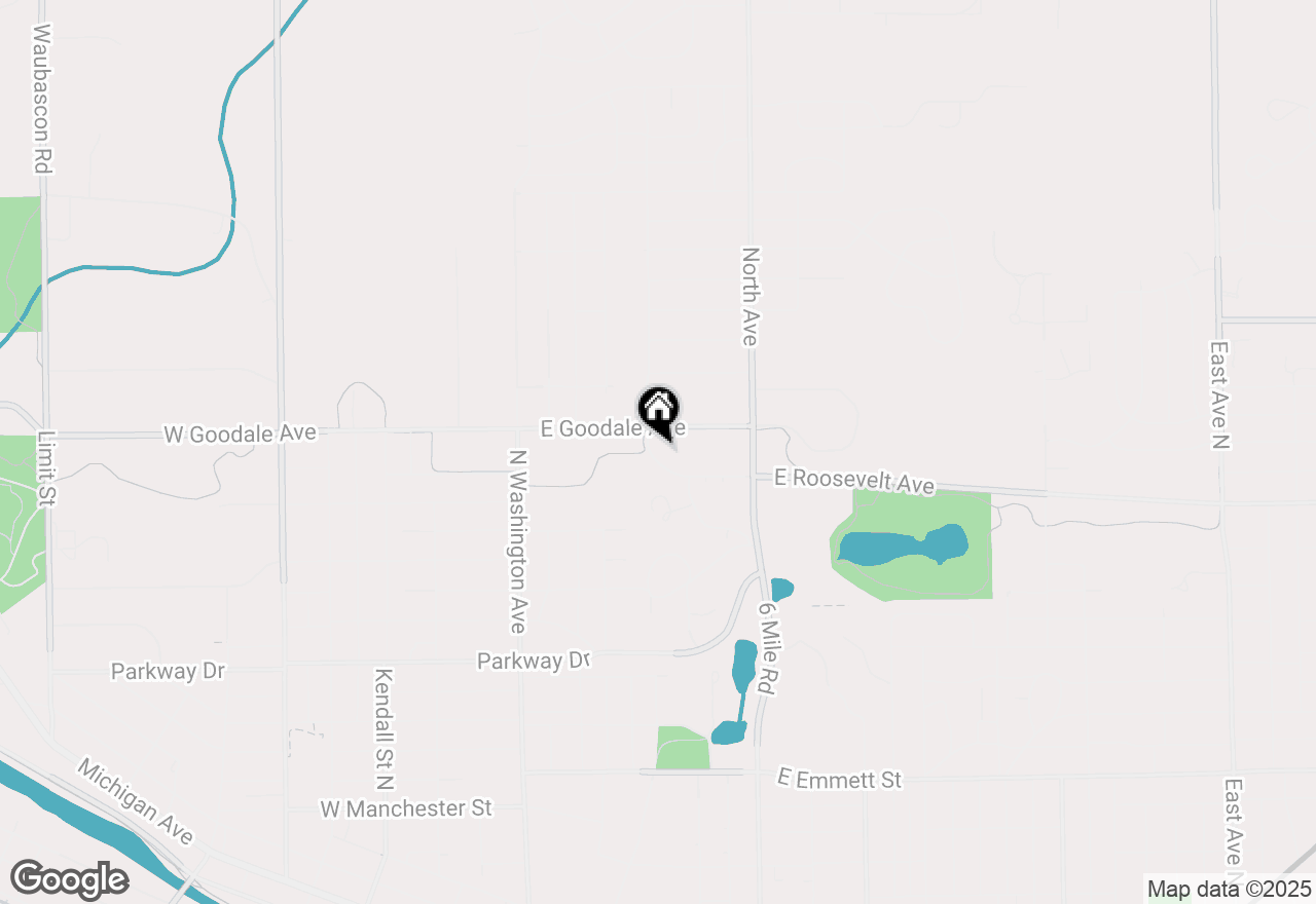 Map of 215 Roosevelt Avenue E, Battle Creek, MI 49037