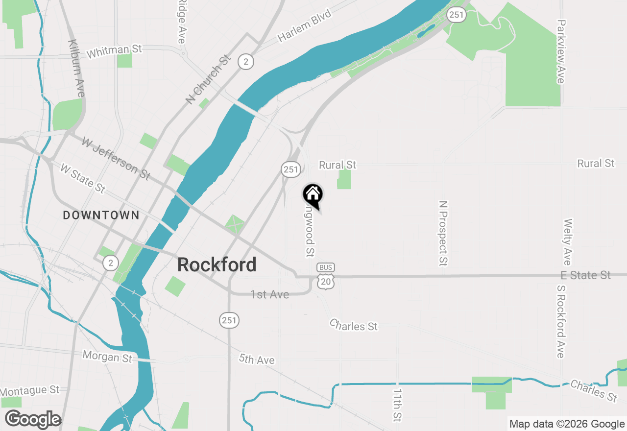 Map of 417 N Longwood Street, Rockford, IL 61107