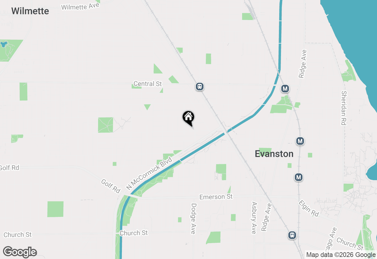 Map of 1923 Grant Street, Evanston, IL 60201