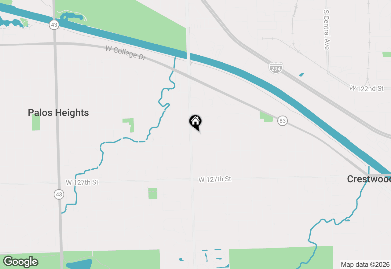 Map of 6351 W 124th Place, Palos Heights, IL 60463
