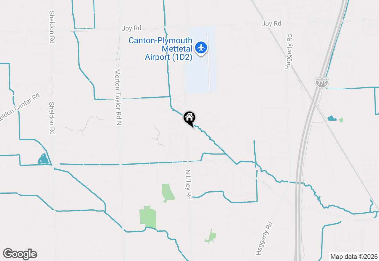 Map of 7258 Green Meadow Lane, Canton, MI 48187