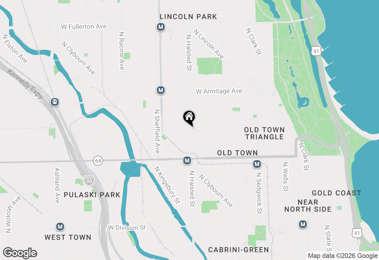 Map of 1802 N Halsted Street #D, Chicago, IL 60614