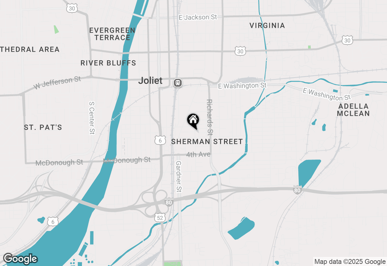 Map of 217-219 Sherman Street, Joliet, IL 60433