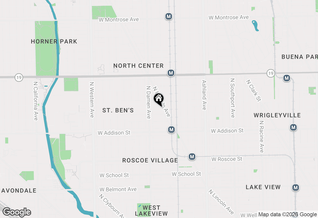 Map of 1916 W Bradley Place, Chicago, IL 60613