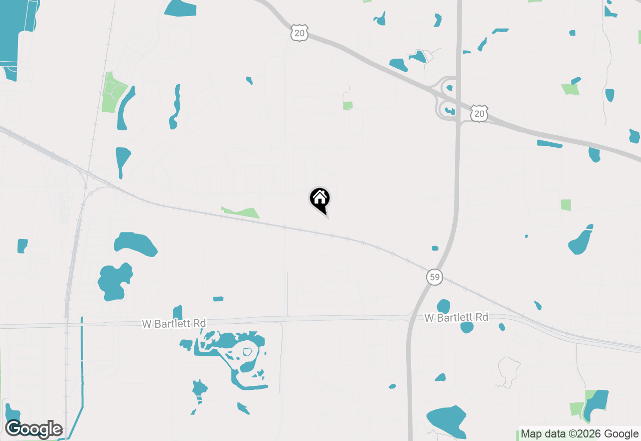 Map of 1332 Foxglove Drive, Bartlett, IL 60103