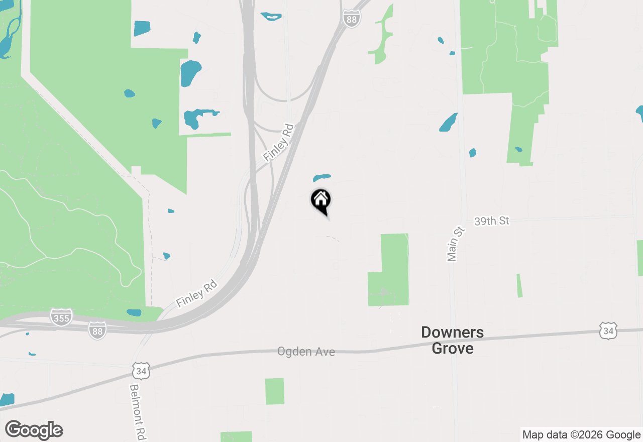 Map of 1525 Almond Court, Downers Grove, IL 60515