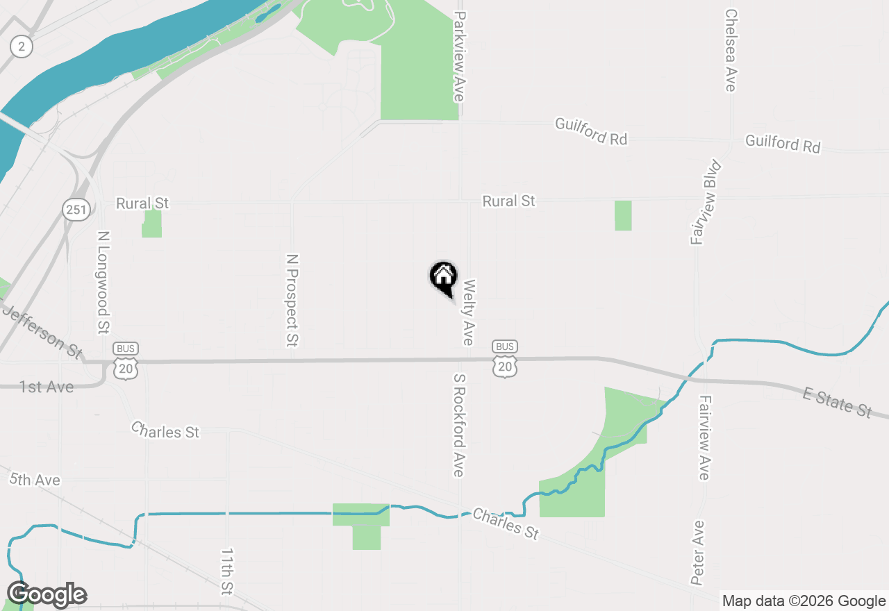 Map of 302 N Rockford Avenue, Rockford, IL 61107
