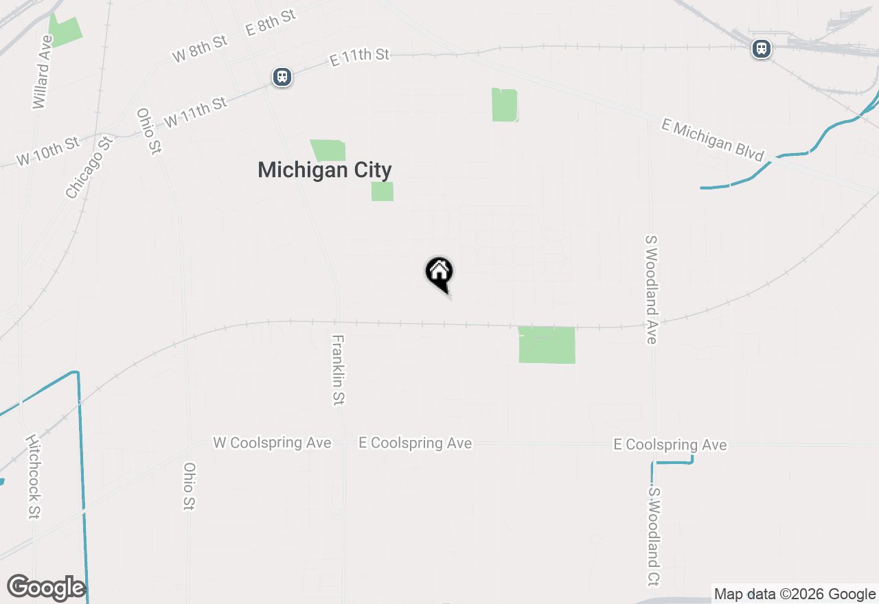 Map of 421 E Garfield Street, Michigan City, IN 46360