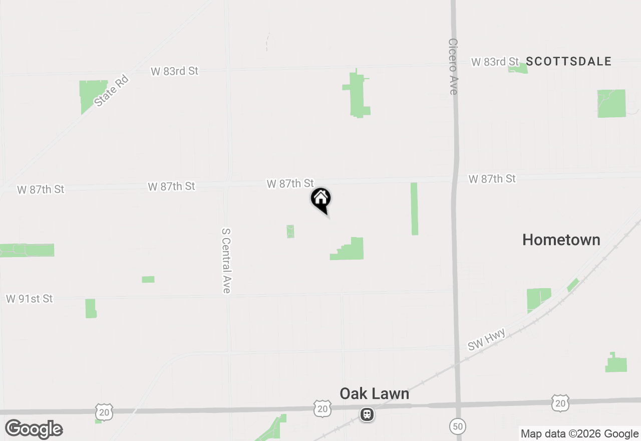 Map of 5262 Alexander Place, Oak Lawn, IL 60453