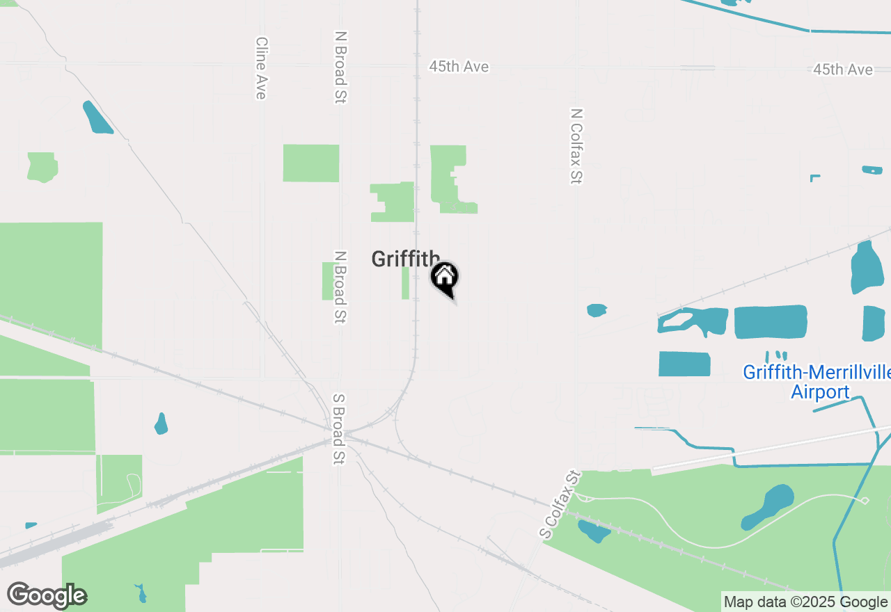 Map of 245 N Elmer Street, Griffith, IN 46319