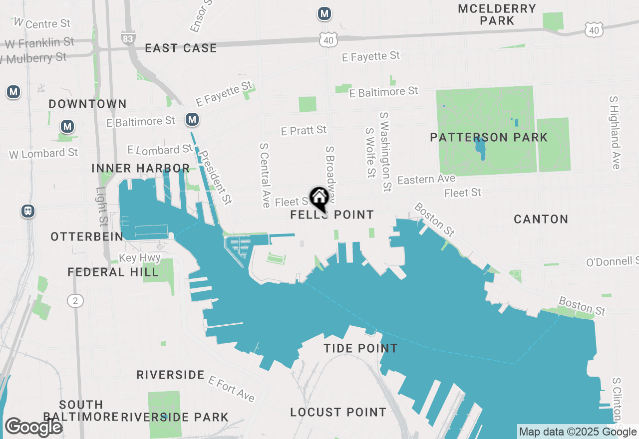 Map of 1609 Aliceanna Street, Baltimore, MD 21231