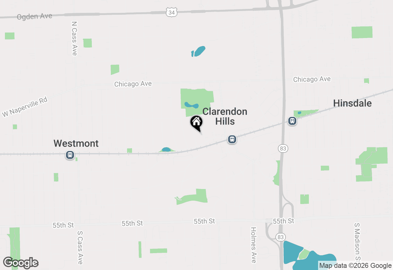 Map of 15 Gilbert Avenue, Clarendon Hills, IL 60514