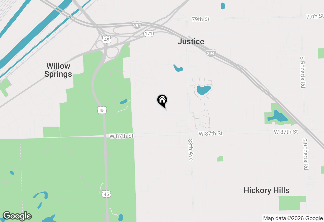 Map of 8938 W 85th Place, Justice, IL 60458