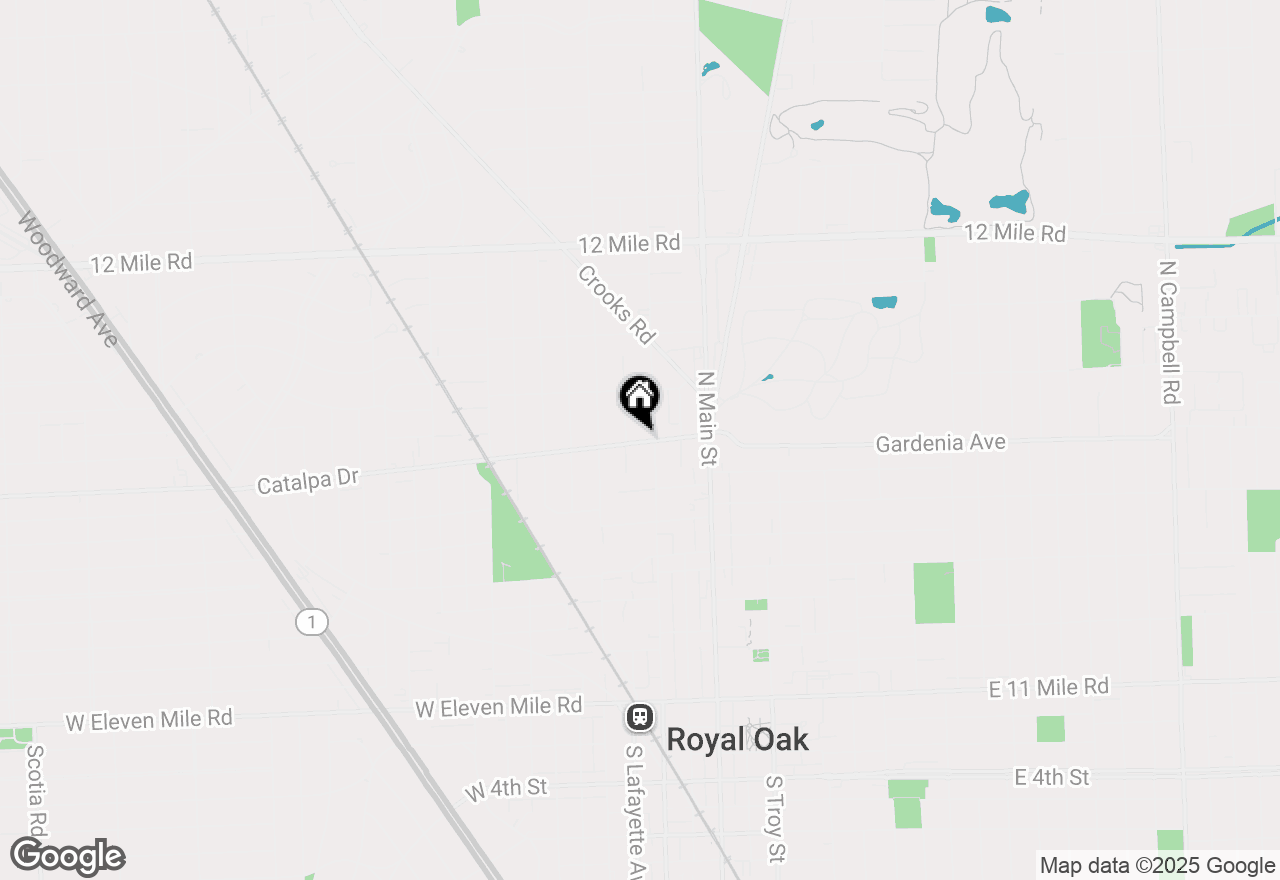 Map of 318 Catalpa Drive, Royal Oak, MI 48067