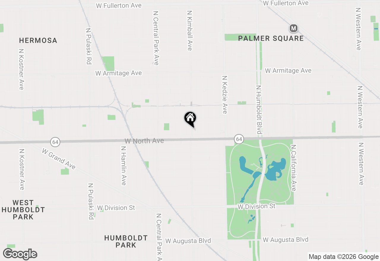 Map of 1628 N Kimball Avenue #2, Chicago, IL 60647