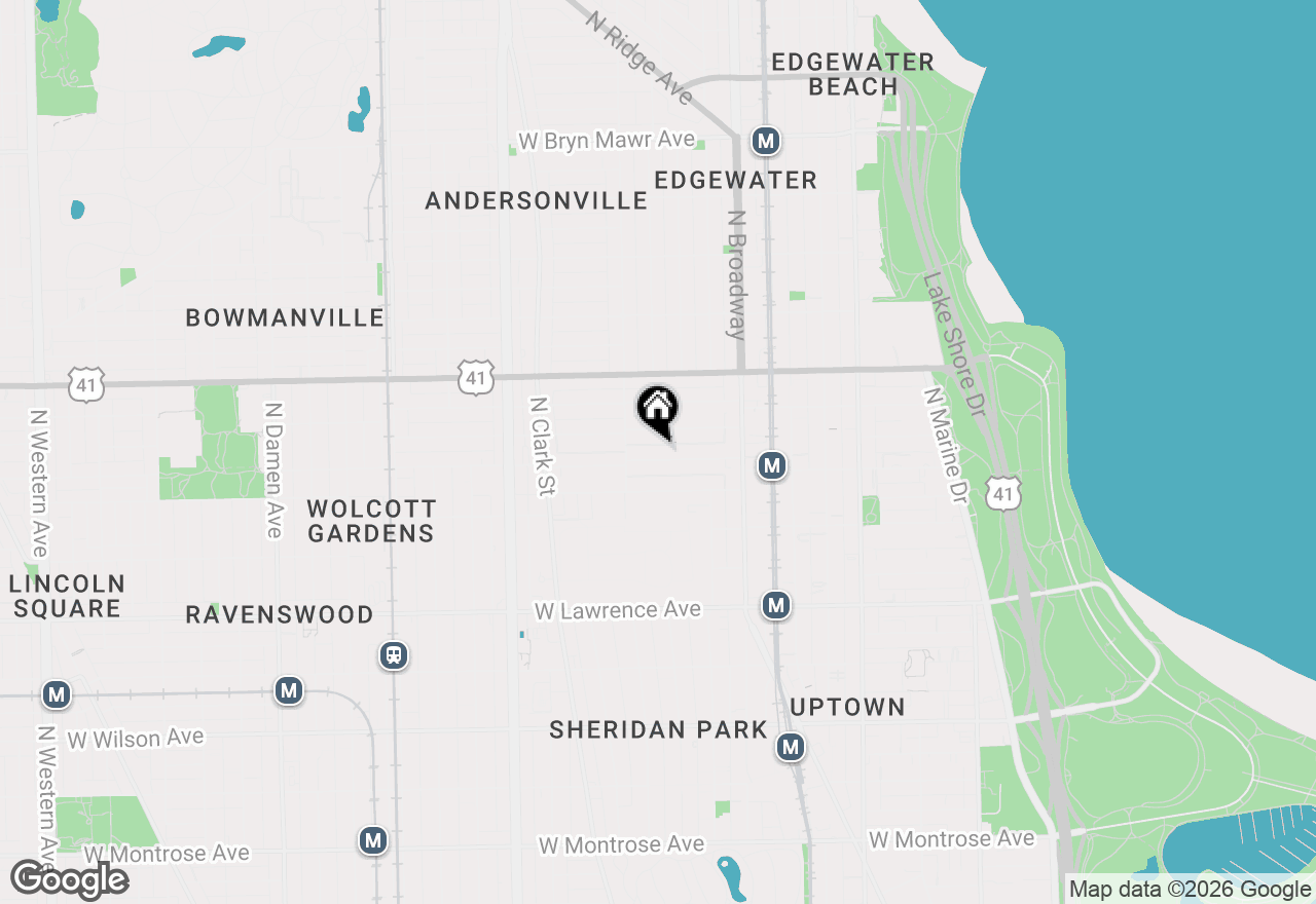 Map of 1326 W Winnemac Avenue, Chicago, IL 60640