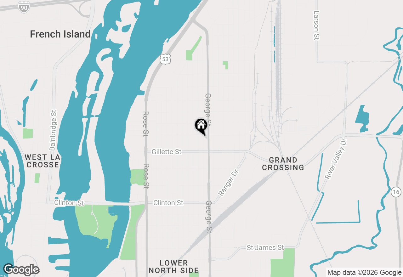 Map of 1642 Kane St, La Crosse, WI 54603