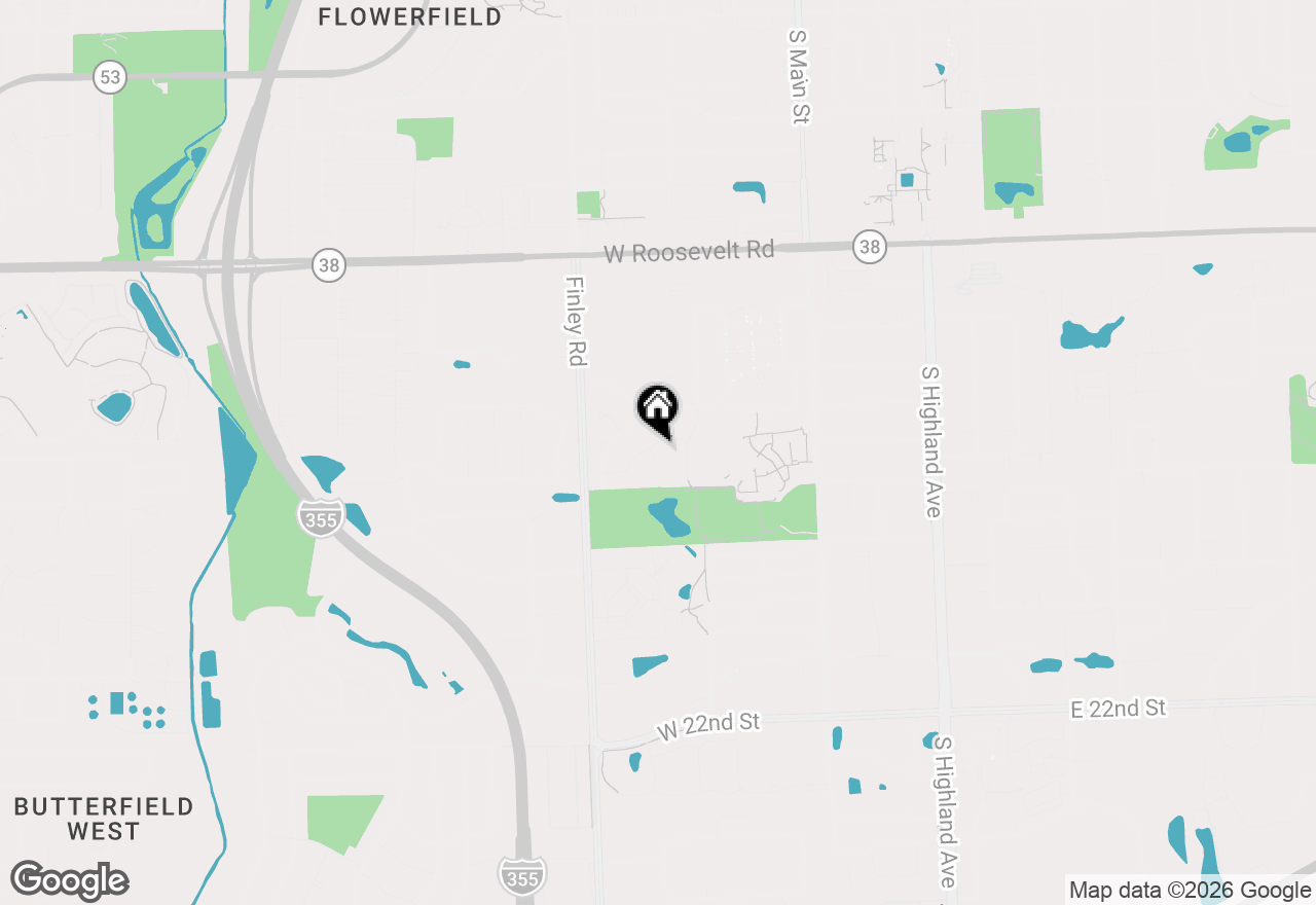 Map of 345 Hillcrest Lane, Lombard, IL 60148