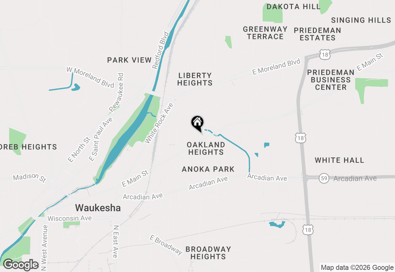Map of 1121 Adams St, Waukesha, WI 53186