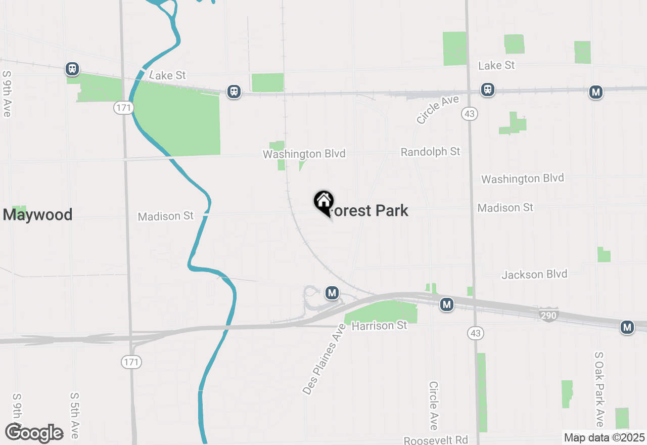 Map of 7707 Monroe Street, Forest Park, IL 60130