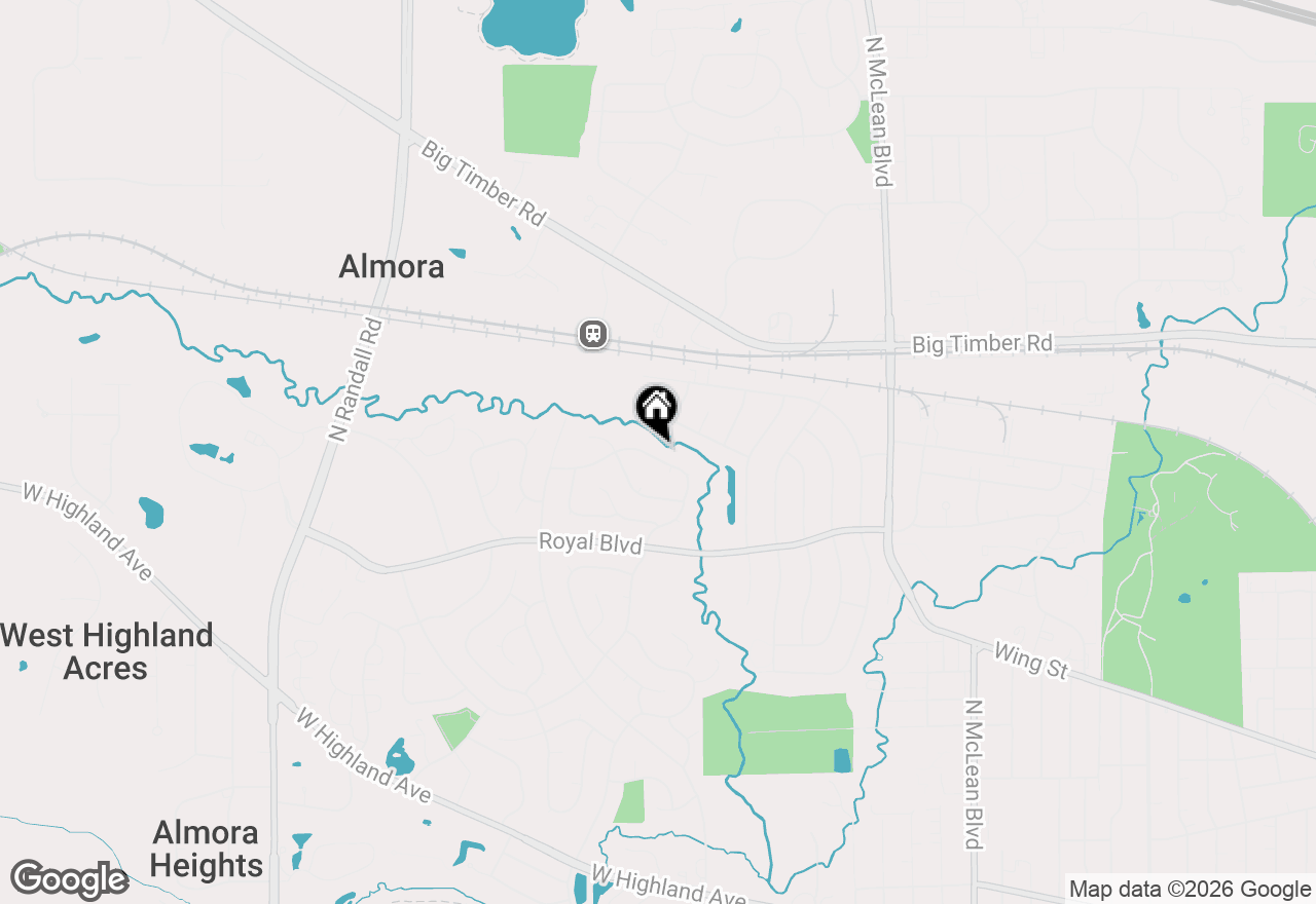 Map of 2080 Clearwater Way, Elgin, IL 60123