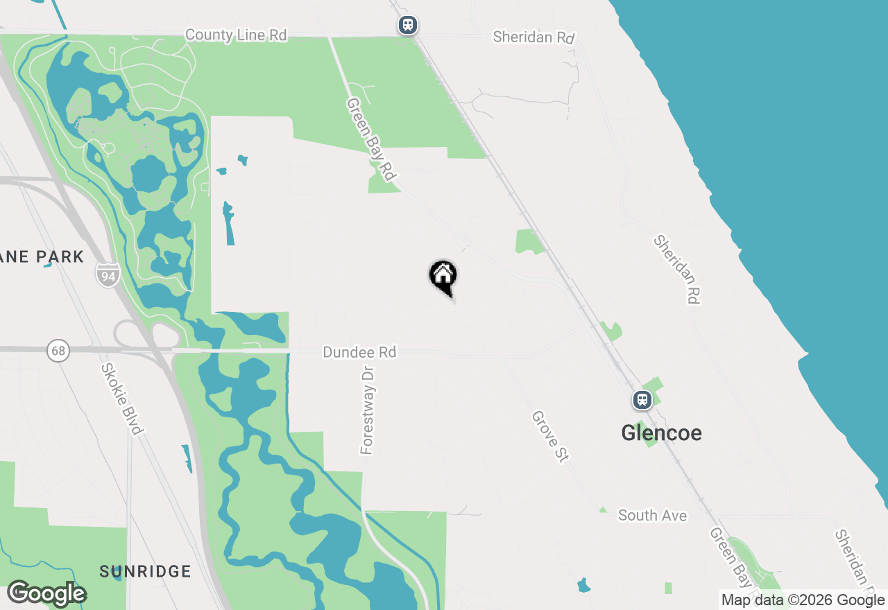 Map of 445 Sunset Lane, Glencoe, IL 60022