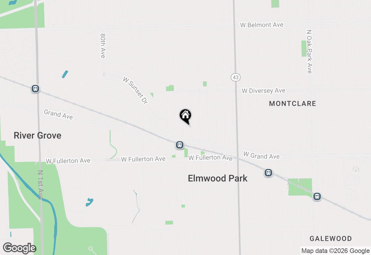 Map of 2538 N 75th Avenue #2, Elmwood Park, IL 60707