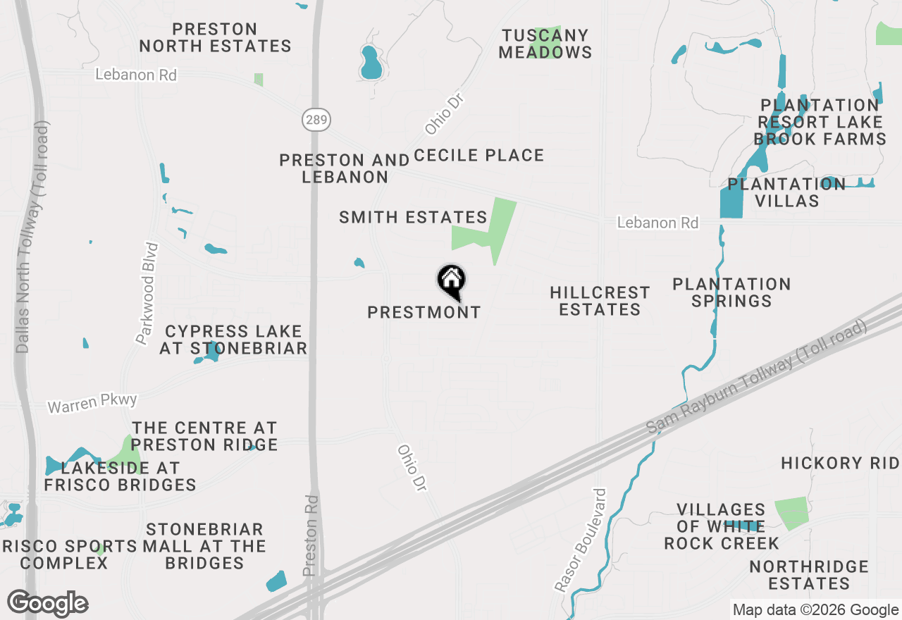 Map of 9710 Prestmont Place, Frisco, TX 75035