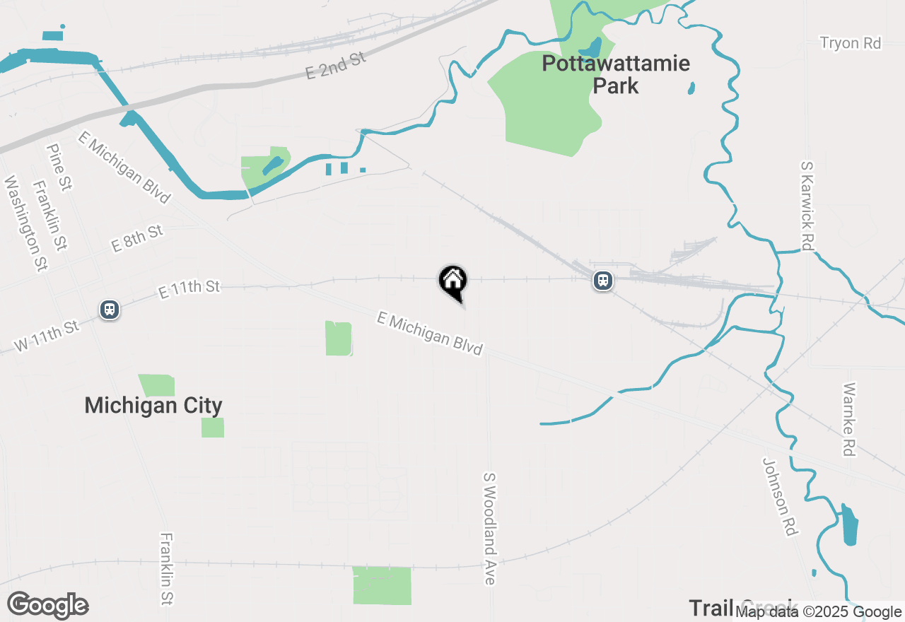 Map of 132 Edward Street, Michigan City, IN 46360
