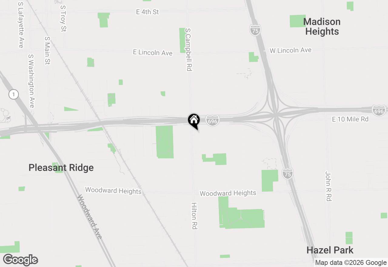 Map of 3306 Hilton Road, Ferndale, MI 48220