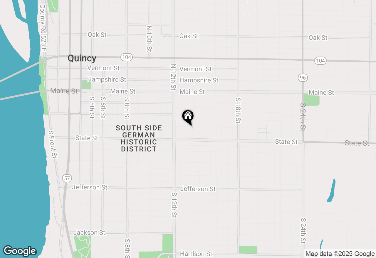 Map of 1250 Kentucky Street, Quincy, IL 62301