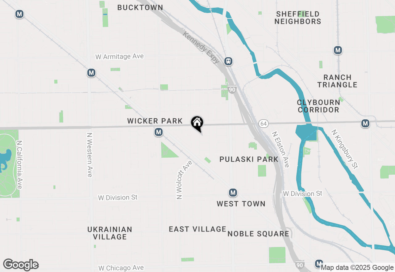 Map of 1521 N Wood Street #1, Chicago, IL 60622