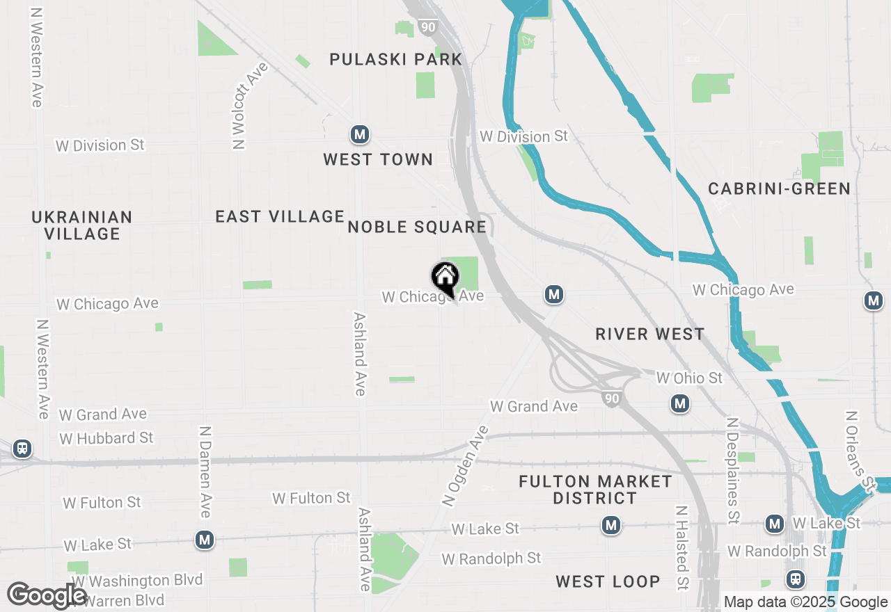 Map of 745 N Noble Street #2R, Chicago, IL 60642