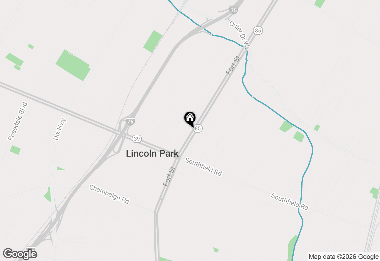 Map of 1586 Fort Street, Lincoln Park, MI 48146
