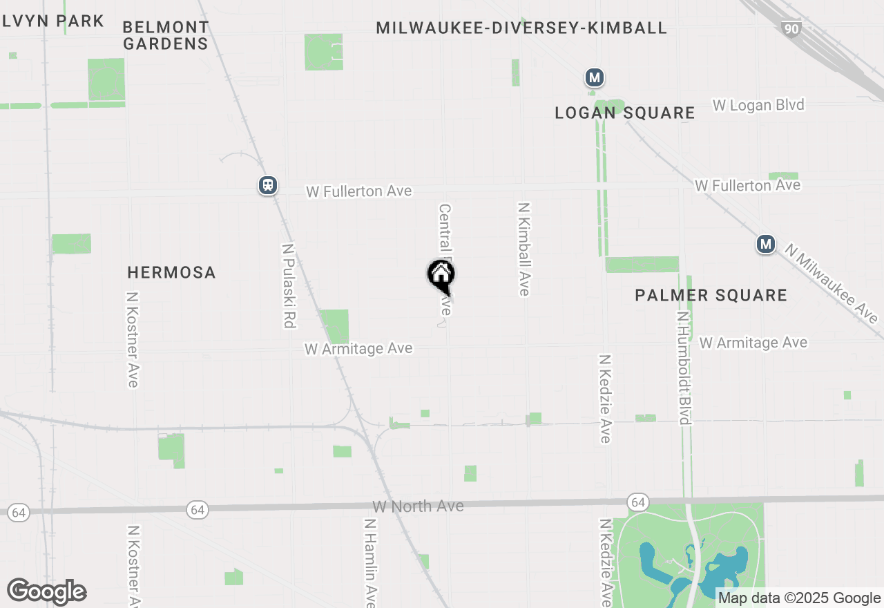 Map of 3608 W Dickens Avenue #1W, Chicago, IL 60647