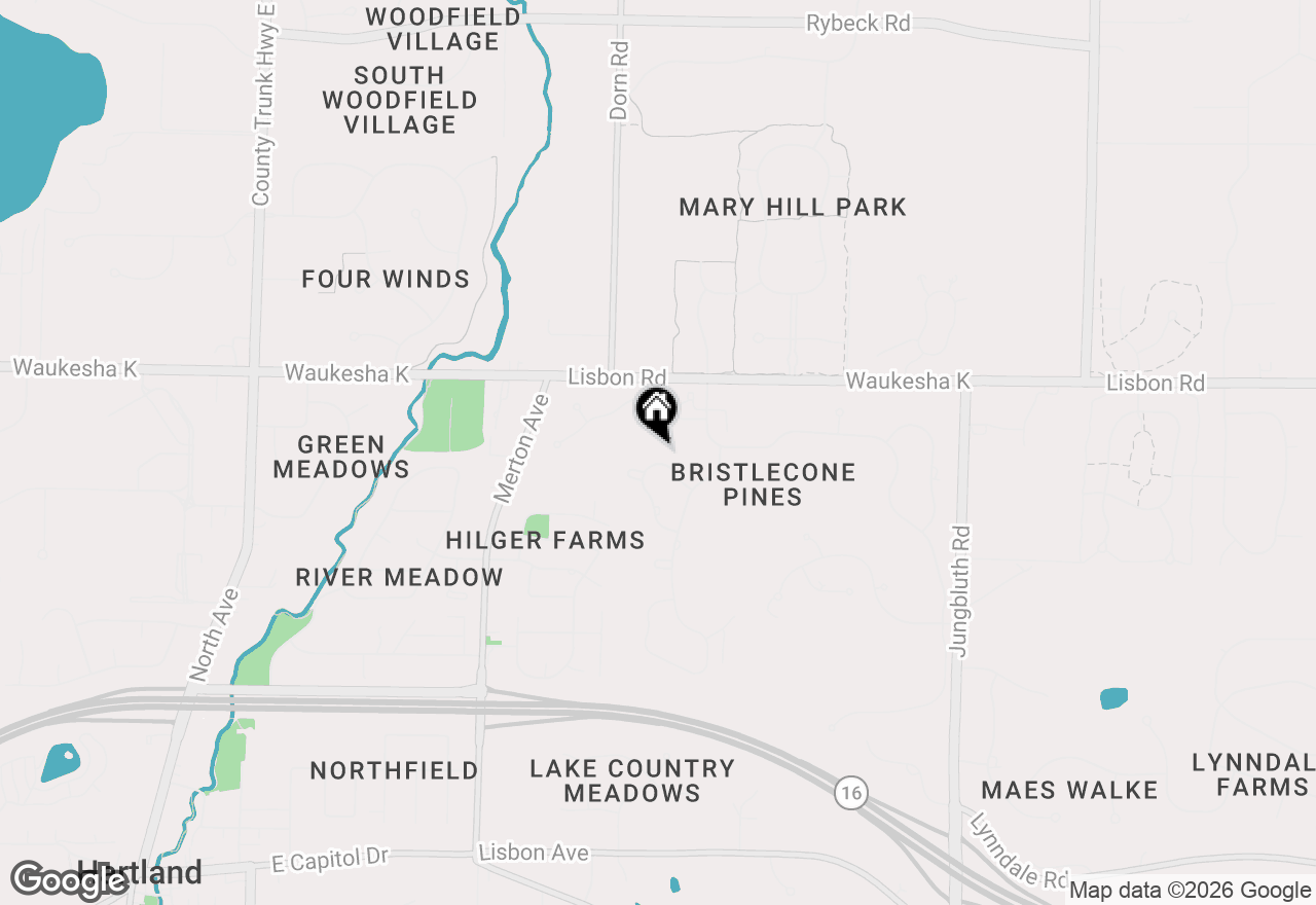 Map of 915 N Evergreen Cir, Hartland, WI 53029