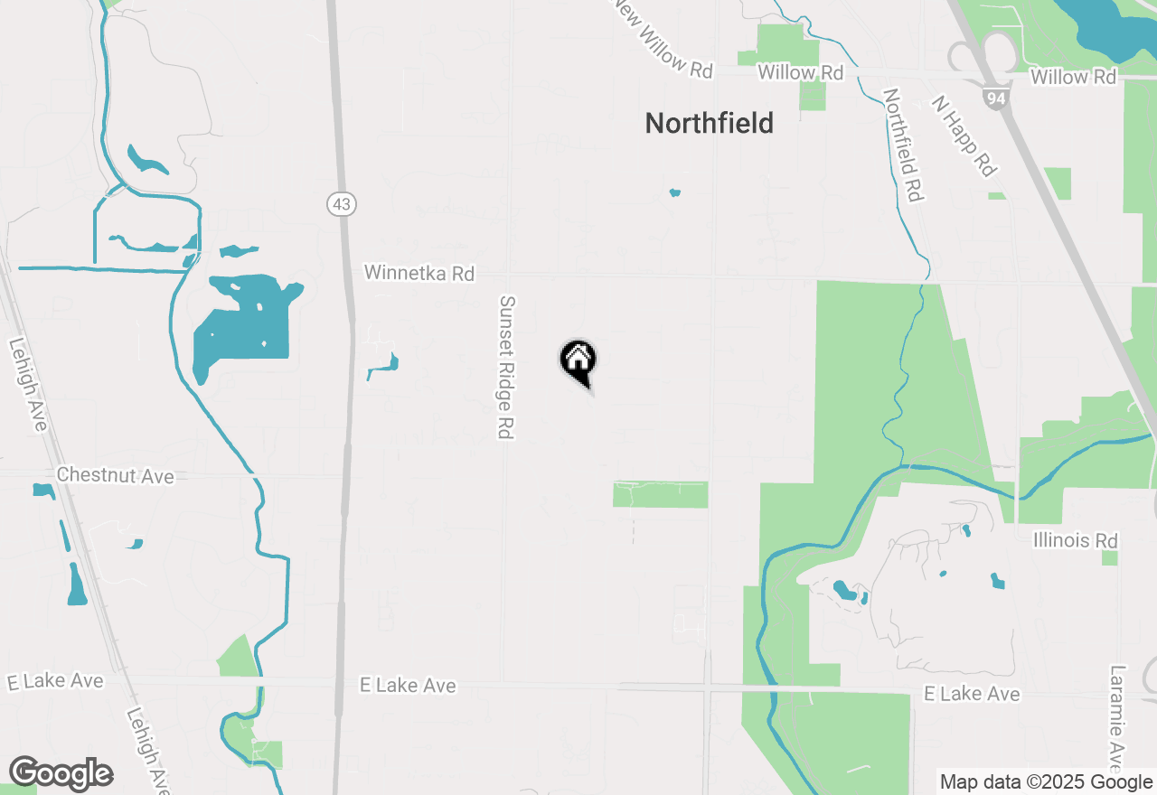 Map of 1933 Ridgewood Lane W, Glenview, IL 60025