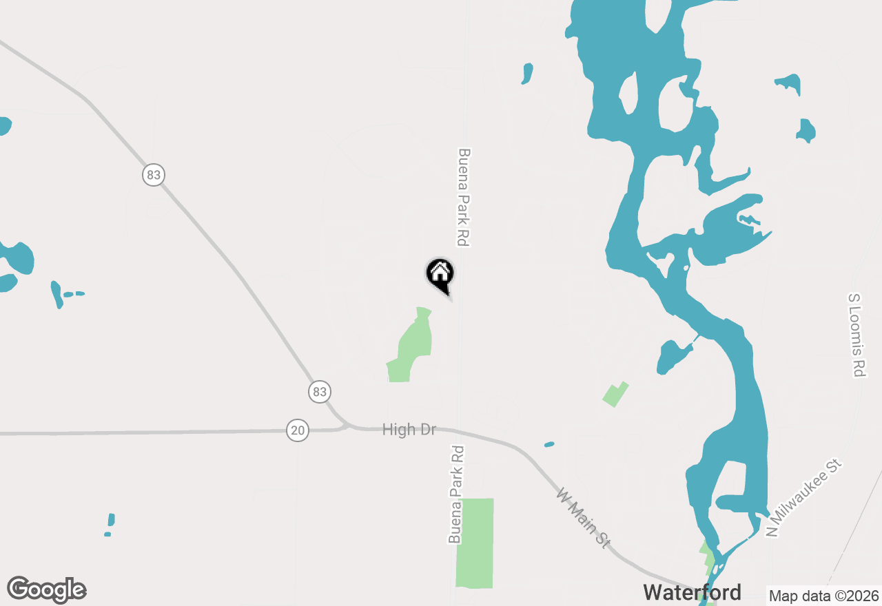Map of 602 Woodland Cir, Waterford, WI 53185