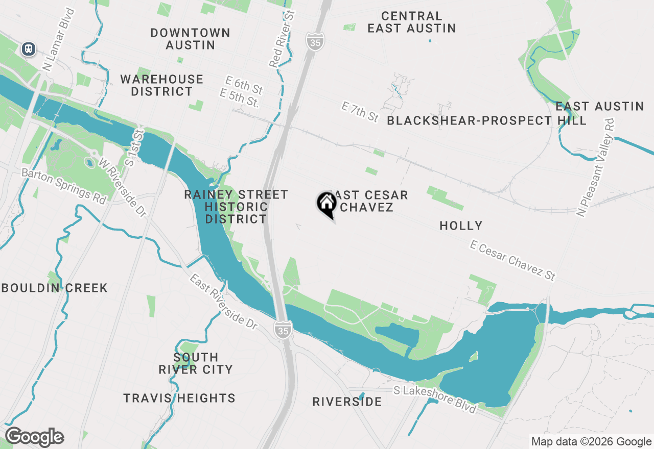 Map of 1313 Garden St, Austin, TX 78702