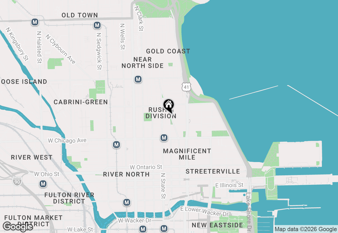 Map of 40 E Delaware Place #905, Chicago, IL 60611