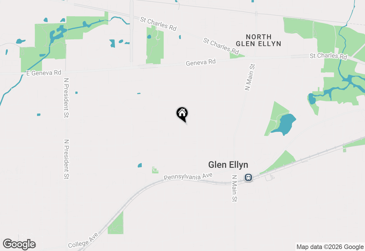 Map of 629 Newton Avenue, Glen Ellyn, IL 60137