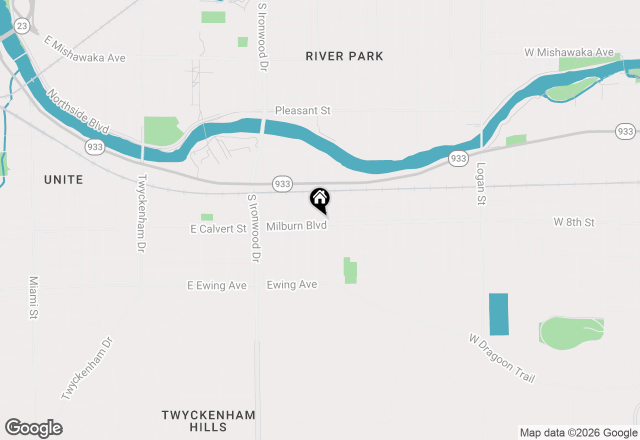 Map of 2416 Milburn Boulevard, Mishawaka, IN 46544