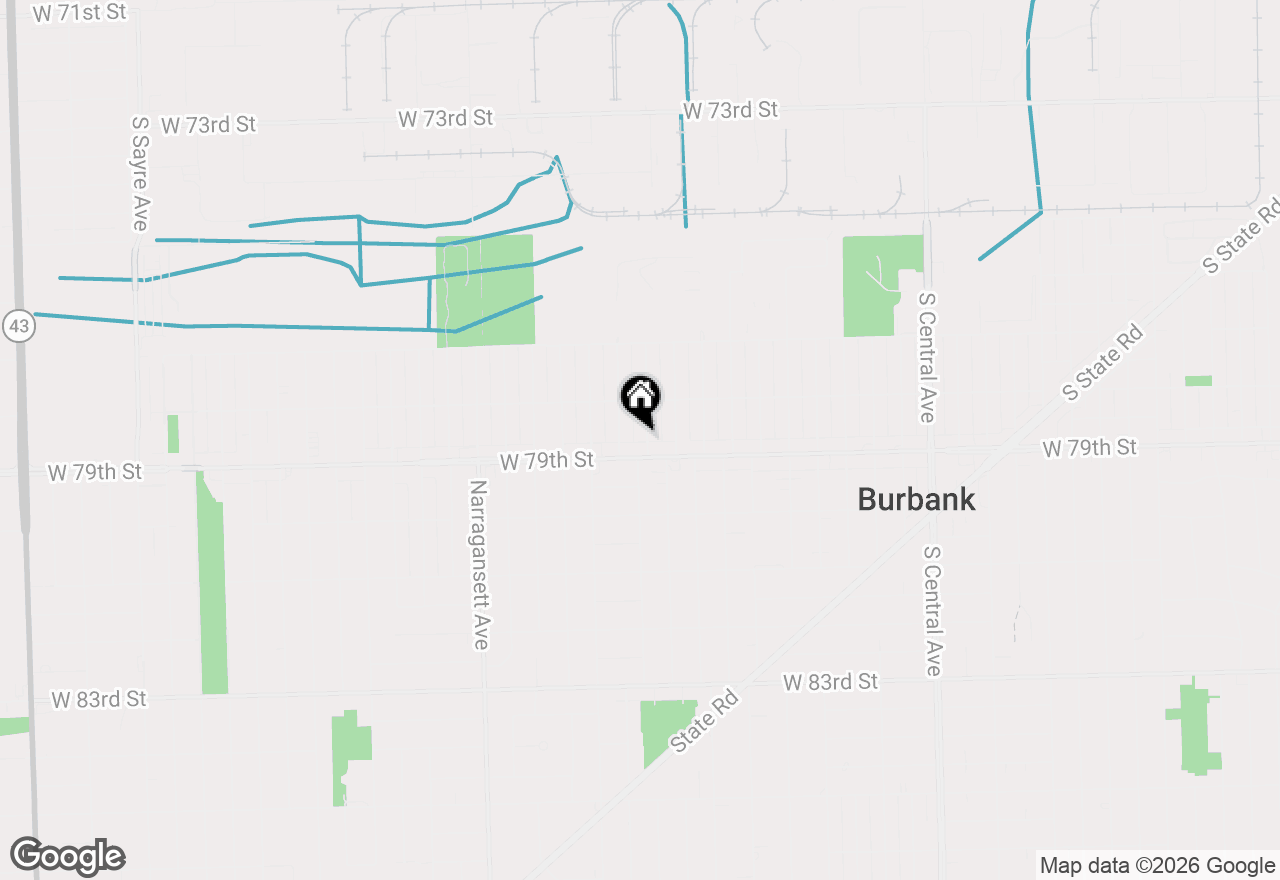 Map of 7848 Meade Avenue, Burbank, IL 60459