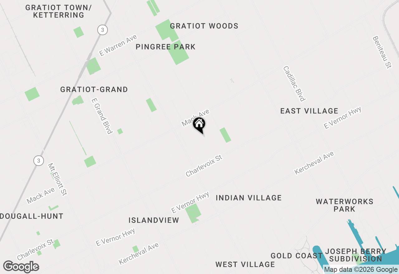 Map of 3417 Seminole Street, Detroit, MI 48214