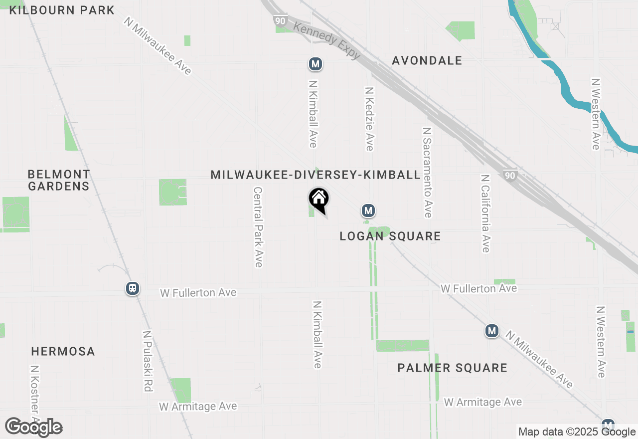 Map of 2627 N Kimball Avenue #2A, Chicago, IL 60647