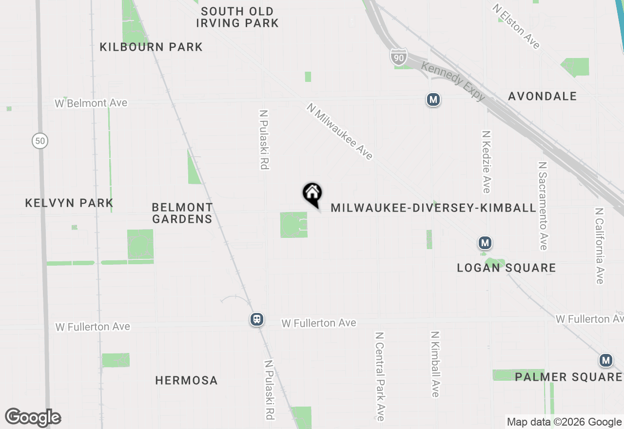 Map of 3819 W Diversey Avenue #1R, Chicago, IL 60647