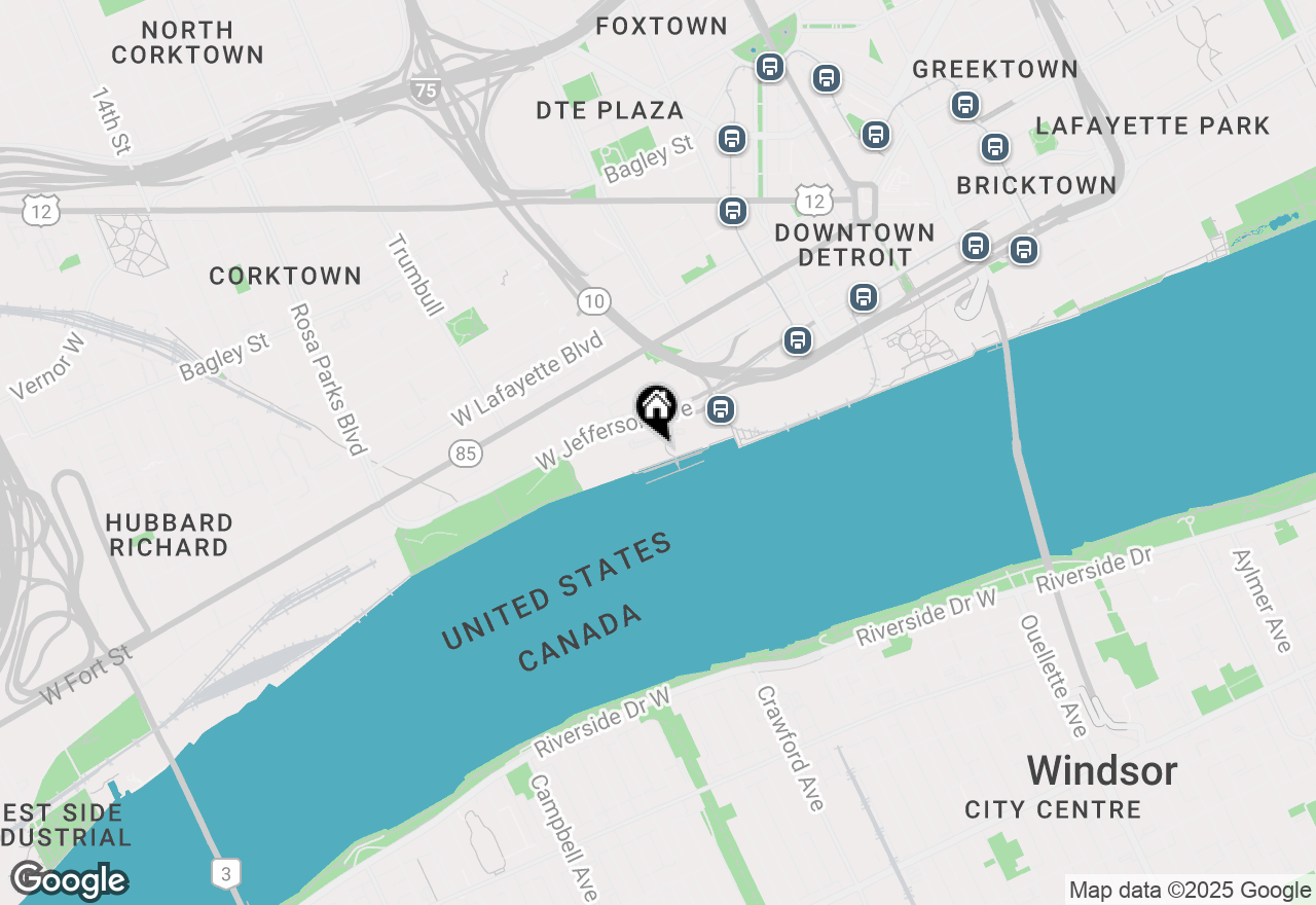 Map of 1001 W Jefferson Ave #300/8k, Detroit, MI 48226