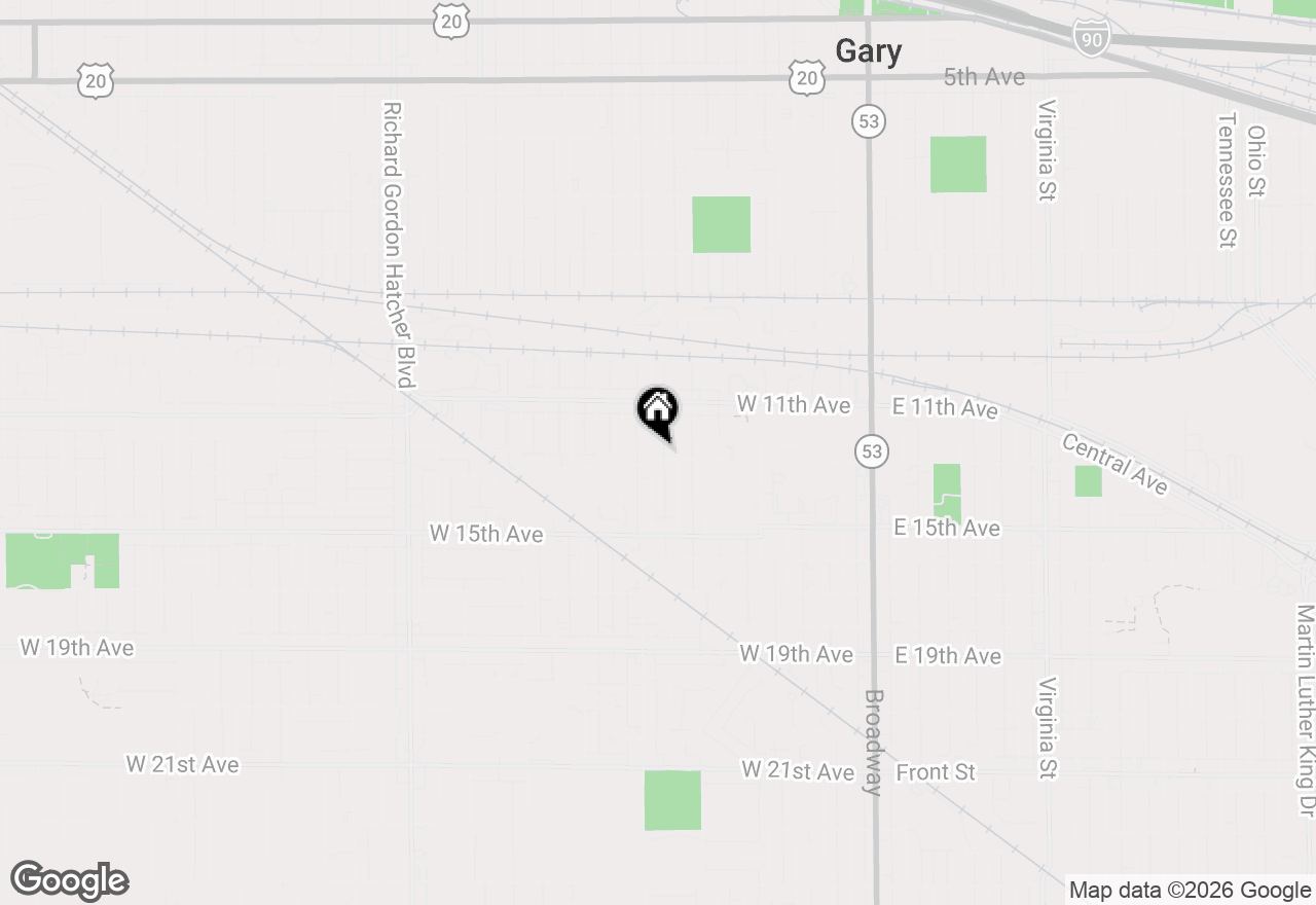 Map of 1177 Harrison Street, Gary, IN 46407