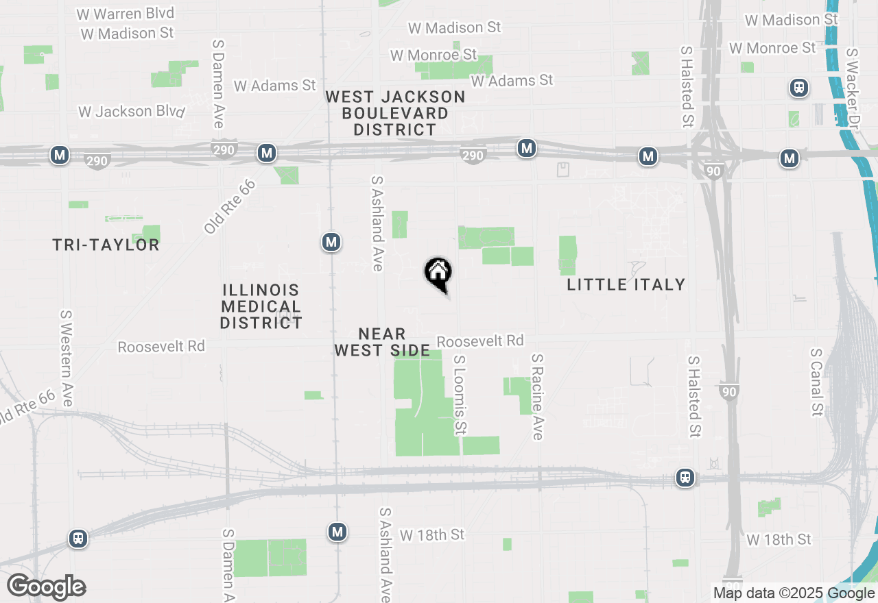 Map of 1430 W Fillmore Street #1E, Chicago, IL 60607