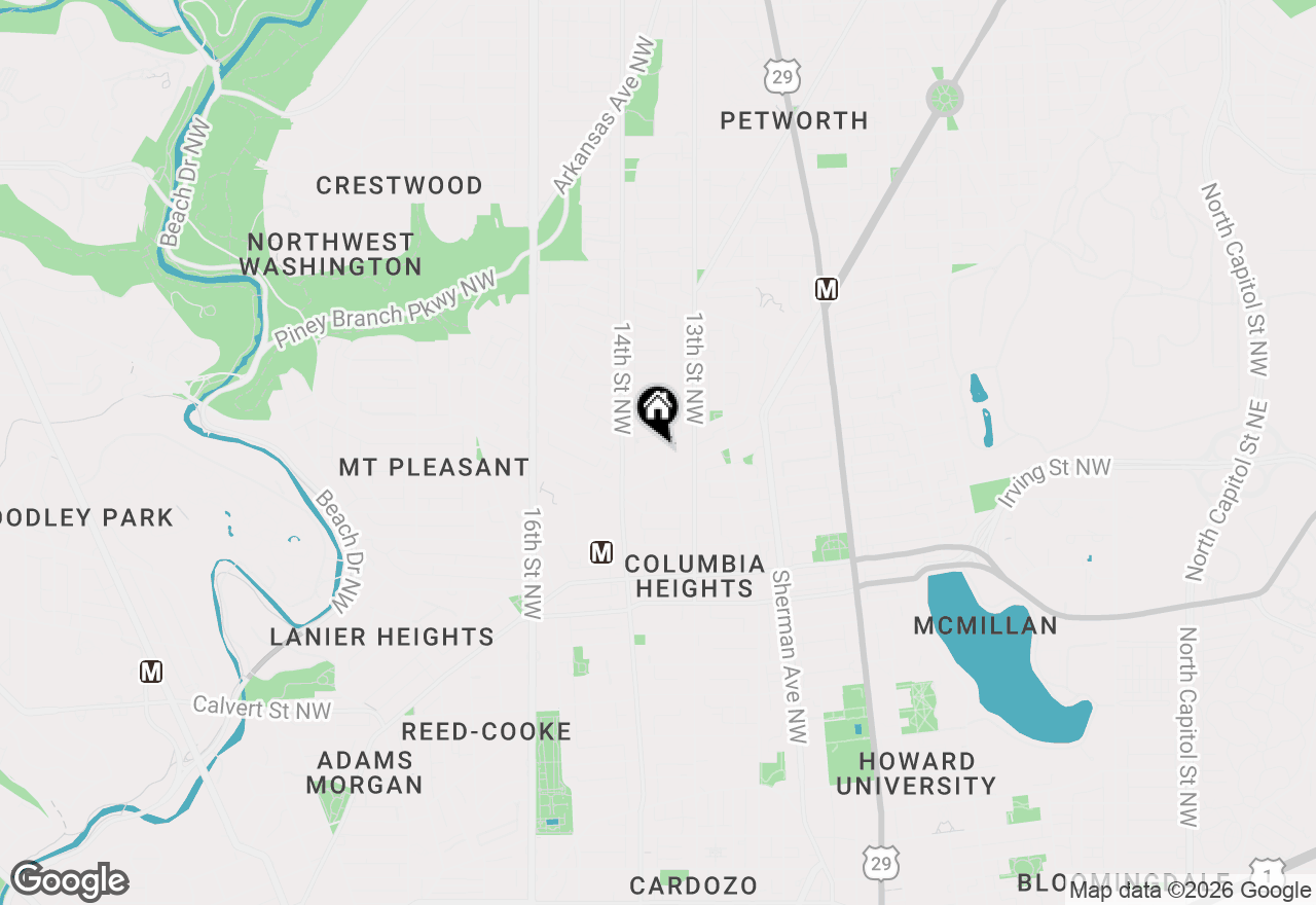Map of 1344 Monroe Street Nw #A, Washington, DC 20010